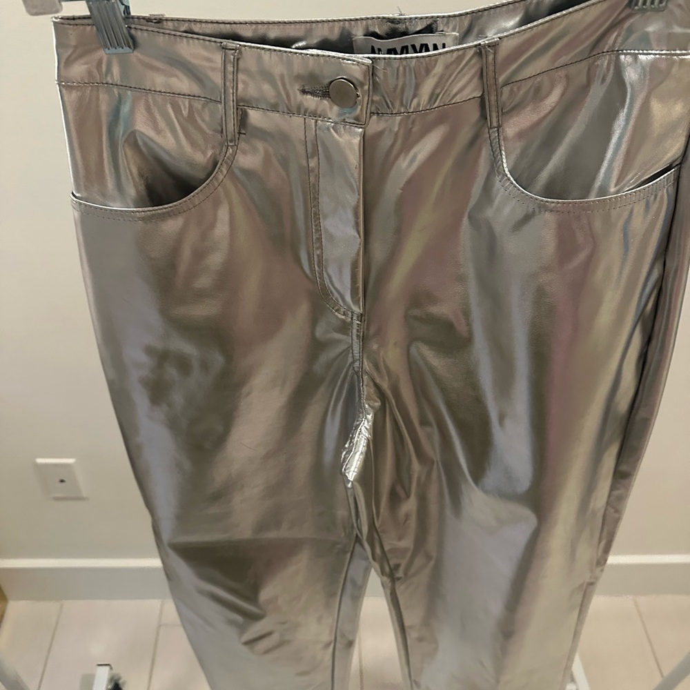 Silver Metallic Pants